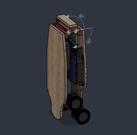 Folded electric skateboard