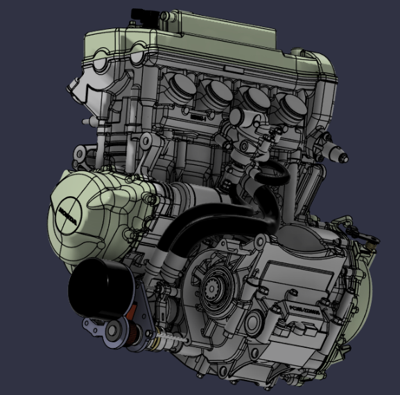 View including the whole engine