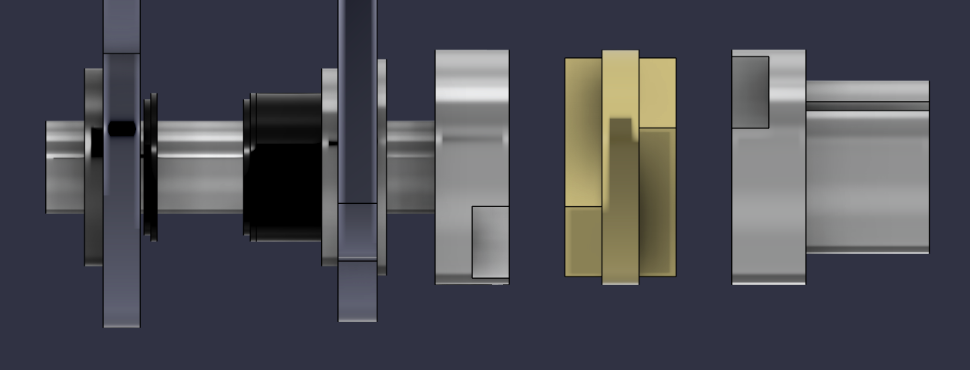 Side view of the output shaft